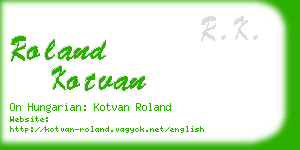 roland kotvan business card